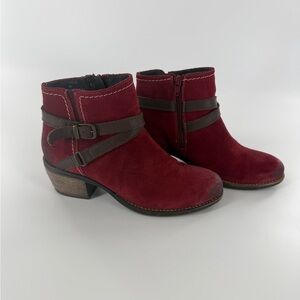 Bos. & Co. Red and Brown Ankle Boots